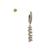 Noellery Silver Mama Huggie Citrine Stud Set